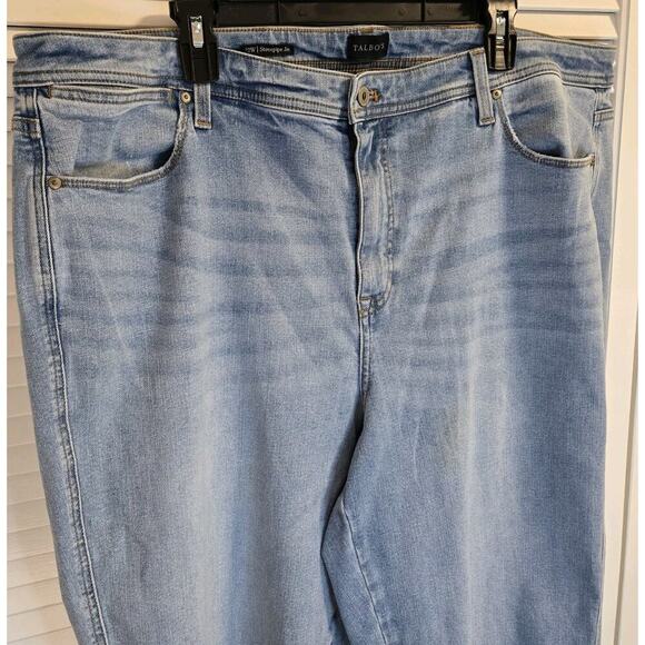 Talbots Stovepipe Distressed Jeans Whitewashed Plus 22W FRAYED 5 Pocket Zip - Picture 1 of 6
